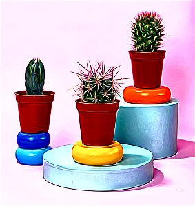Cactus Plants Painting