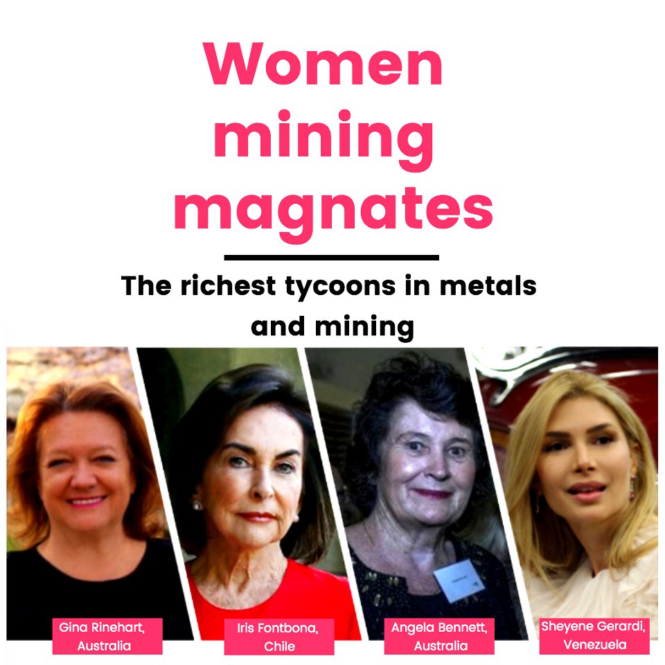 Women mining magnates: Gina Rinehart, Iris Fontbona, Angela Bennett, Sheyene Gerardi the richest tycoons in metals and mining photo