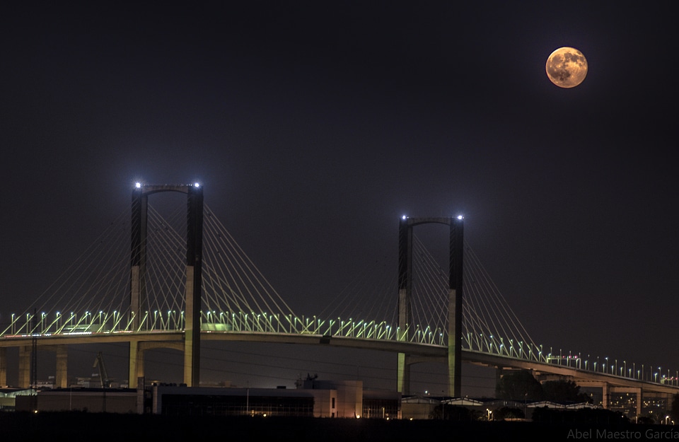 Bridge of Triana in Sevilla at night, Spain