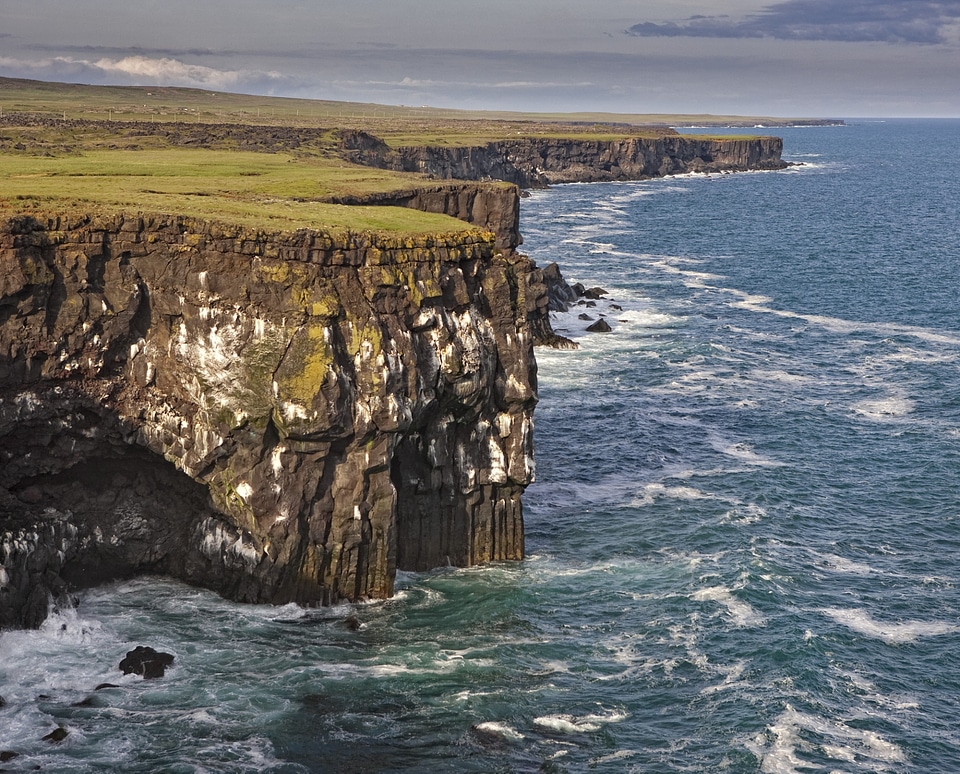 Volcanic coastal cliffs in Arnarstapi
