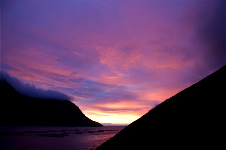 Sunset in Viðareiði, Faroe Islands