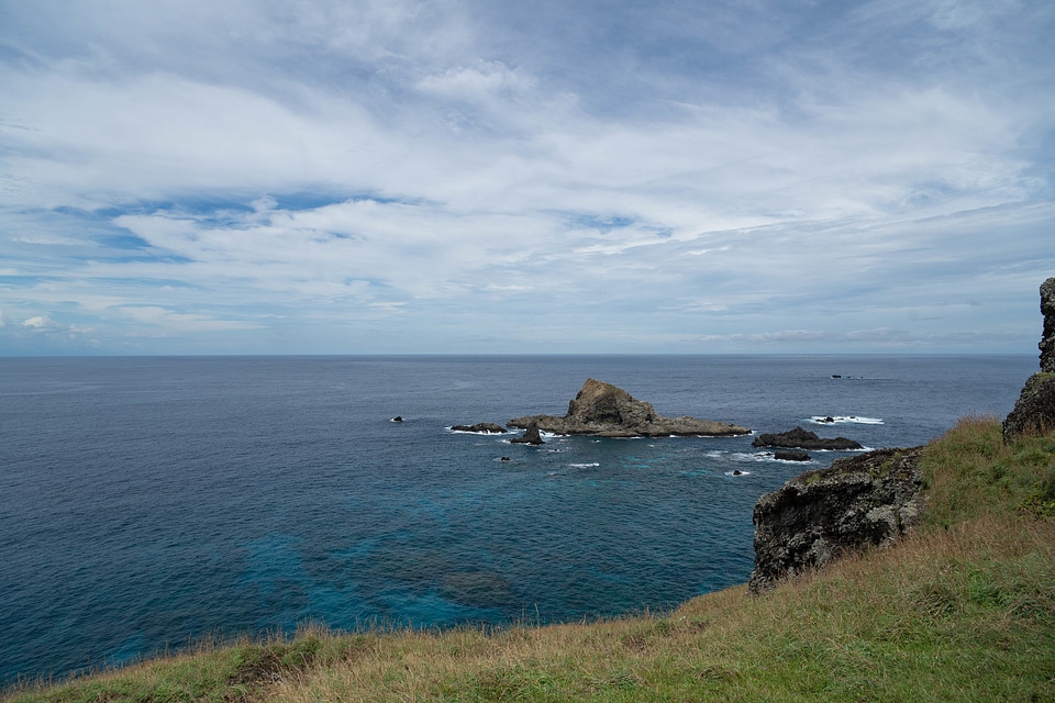 panoramic view of nice colorful huge cliff and sea