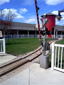 Train tracks at an outlet mall in Lodi, Ohio