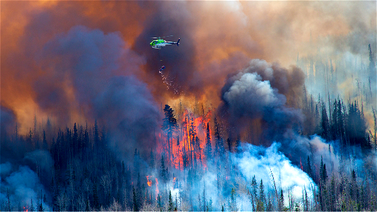 Helicopter Torch Aids in Starting a Prescribed Fire on Monroe Mountain photo
