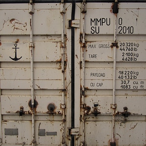 White freight container photo