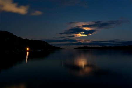 Moon and clouds over Brofjorden 6 photo
