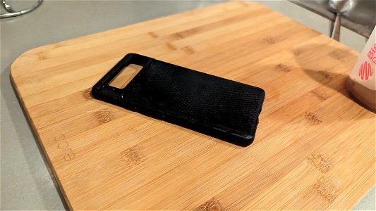 Black phone case drying