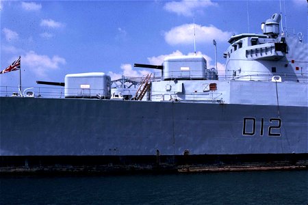 D12 HMS Kent - detail 1983 photo
