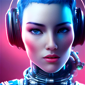 Young Female Cyberpunk CEO photo