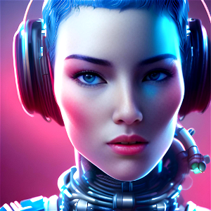 Young Female Cyberpunk CEO