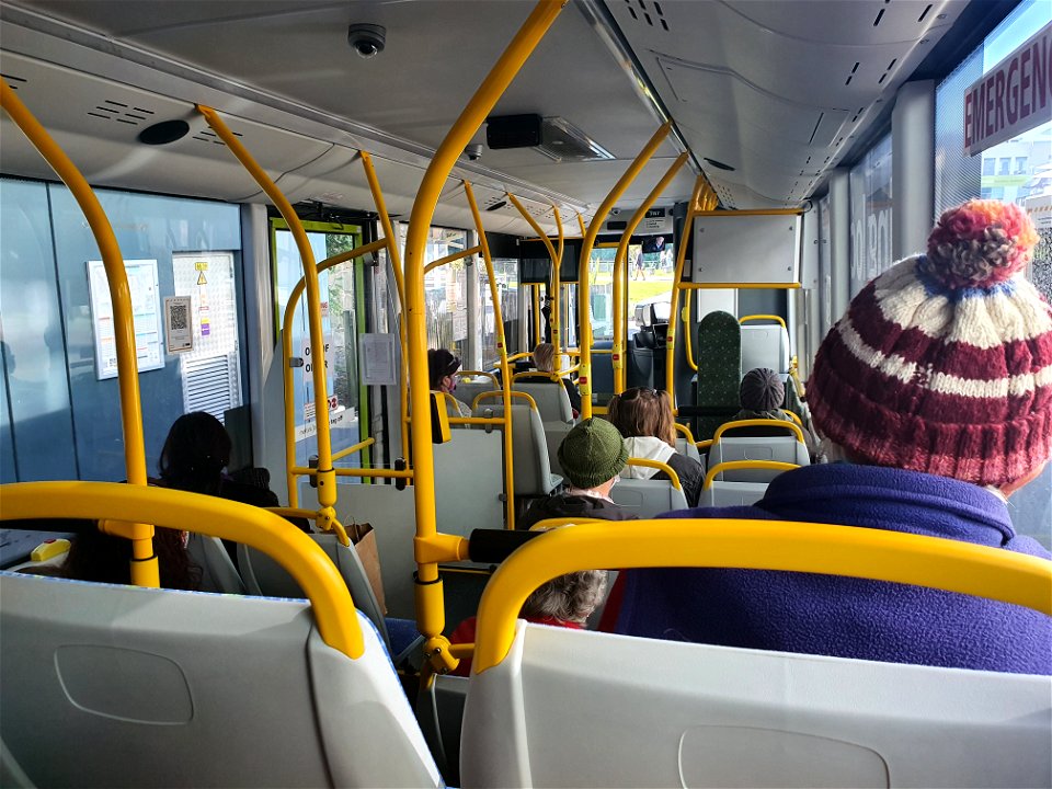 Inside bus passengers Ngāmotu New Plymouth