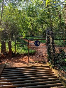 Bicycle path with barriers