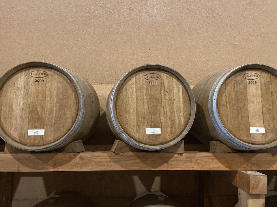 Stacked Wine barrels at the Hamyang winery