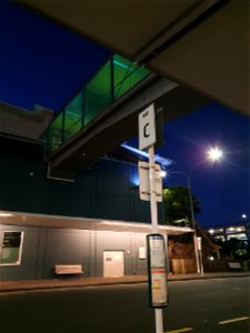 Bus stop sign in Ariki Street, Ngāmotu New Plymouth, Taranaki, New Zealand