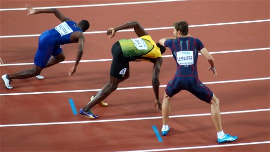 Christian Coleman, Usain Bolt, Christophe Lemaitre, finale 4x100m