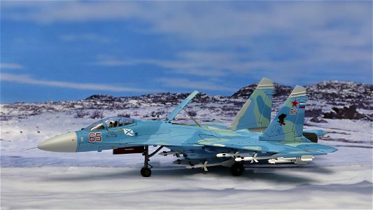 Sukhoi Su-33 Sea Flanker Diecast Model Russian Navy, "Bort 65" photo