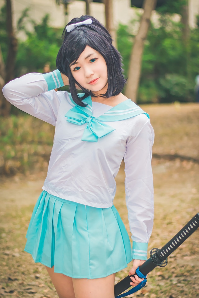 Cute Asian cosplayers dress up