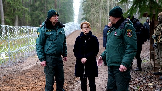 Iekšlietu ministres vizīte uz Latvijas-Baltkrievijas robežu 17.11.2021