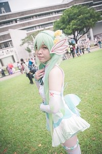 An unidentified Japanese anime cosplay pose