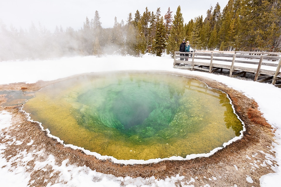 Taking in the views of Morning Glory Pool