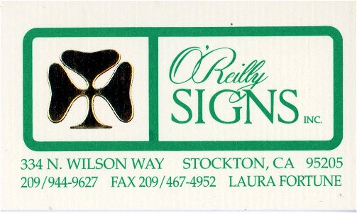 oreilly signs card