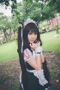 An unidentified Japanese anime cosplay pose