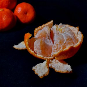 Bodegón con mandarina