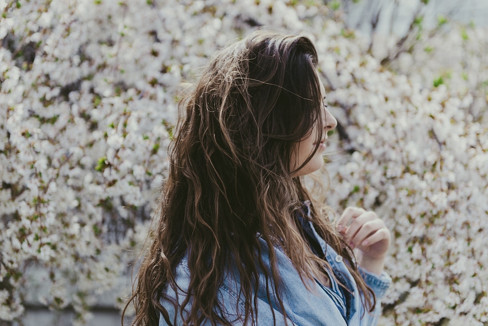 outdoor portrait of a beautiful Caucasian woman
