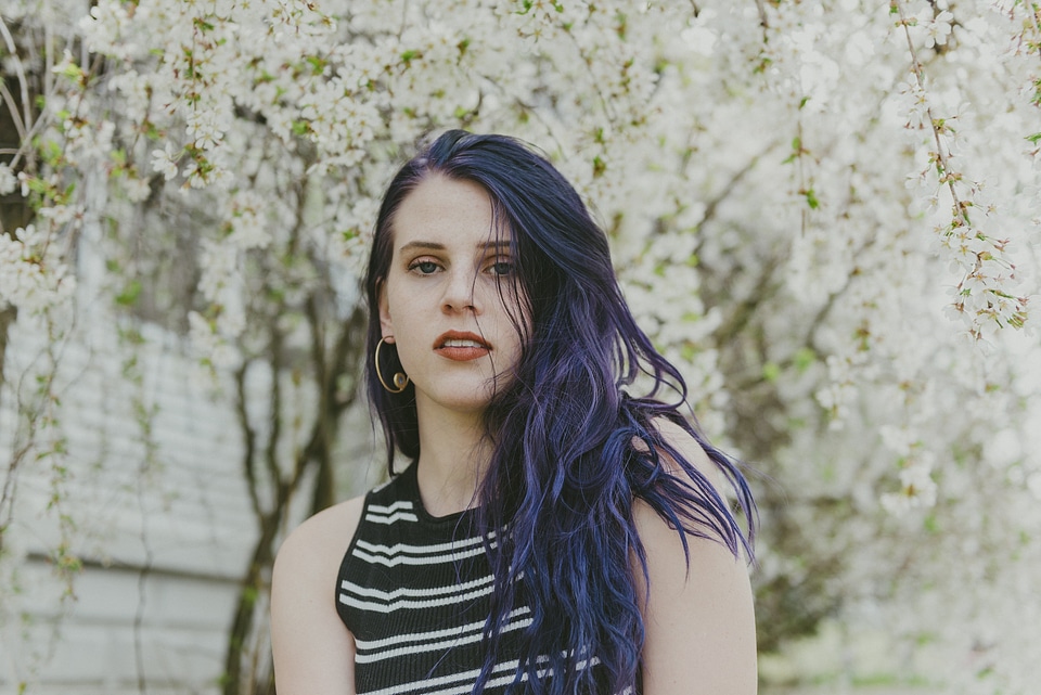 outdoor portrait of a beautiful Caucasian woman