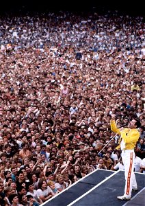 Freddie Mercury at the Wembley Stadium, 1986 photo