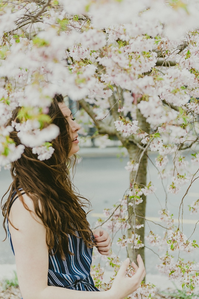 outdoor portrait of a beautiful Caucasian woman