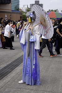 An unidentified Japanese anime cosplay pose