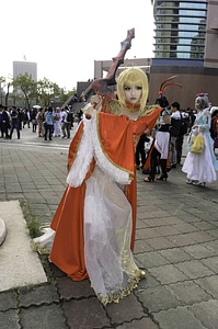 Cute Asian cosplayers dress up as Japanese Manga characters