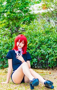 cosplayers dress up as Japanese Manga characters