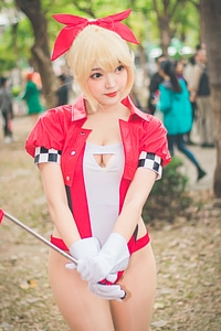 Cute Asian cosplayers dress up as Japanese Manga characters