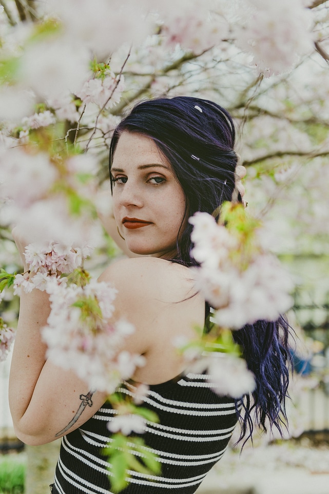 outdoor portrait of a beautiful Caucasian woman