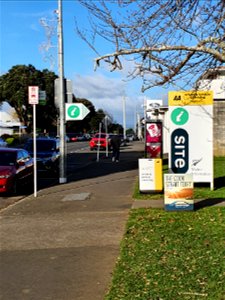 Bus stop at iSite in Hāwera, Taranaki, New Zealand for catching the Connector bus to Ngamotu New Plymouth or Opunake photo