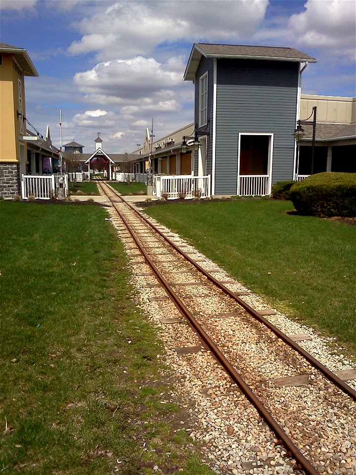 Train tracks at an outlet mall in Lodi, Ohio