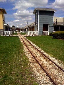 Train tracks at an outlet mall in Lodi, Ohio