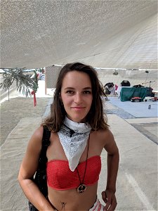 Woman at desert festival photo