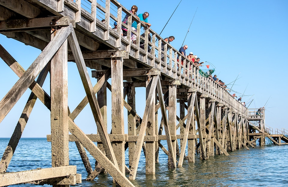 Fishing from the Pier on Beach