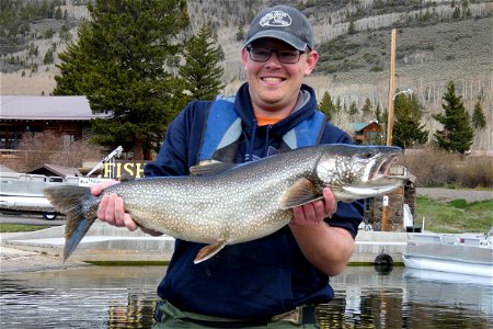 Paul Stafford with a Lake Trout photo