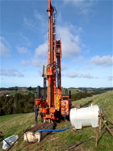 Borehole drilling in progress