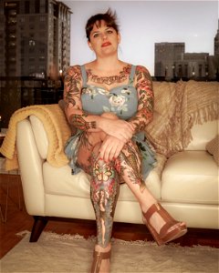 Heavily Tattooed Woman, Carrie Capri photo