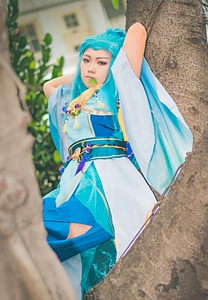 An unidentified Japanese anime cosplay pose