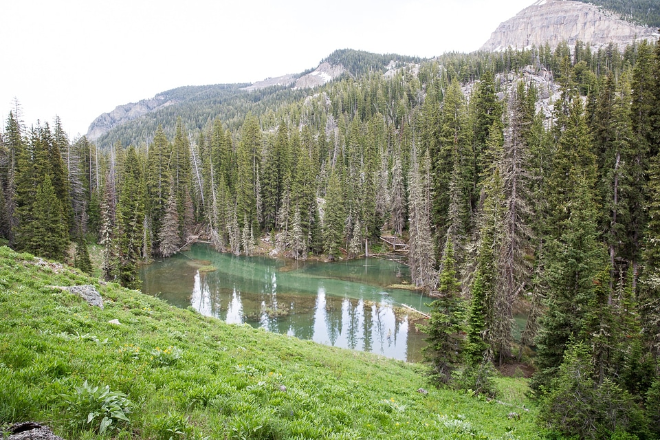 Granite Canyon with lake in Grand Teton National Park