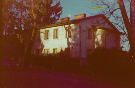 House with polish flag photo