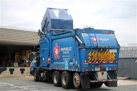 Republic Services truck 1354 doing recycling at my highschool photo