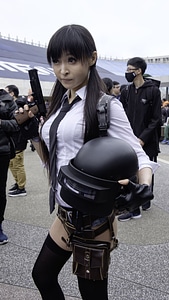An unidentified Japanese anime cosplay pose