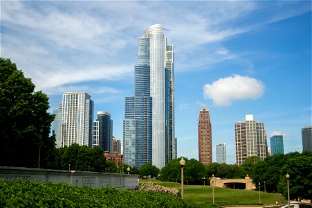 chicago skyline from the shedd aquarium photo